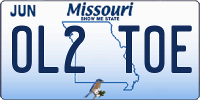 MO license plate OL2T0E