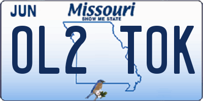 MO license plate OL2T0K