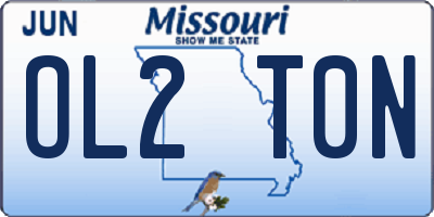 MO license plate OL2T0N
