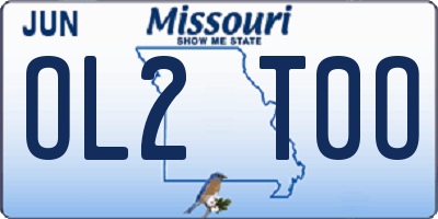 MO license plate OL2T0O
