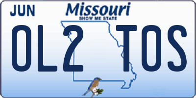 MO license plate OL2T0S