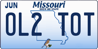 MO license plate OL2T0T