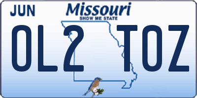 MO license plate OL2T0Z