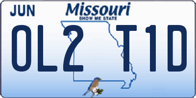 MO license plate OL2T1D