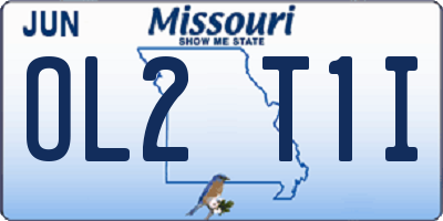 MO license plate OL2T1I