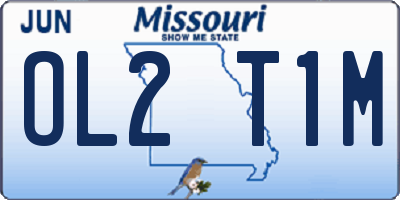 MO license plate OL2T1M