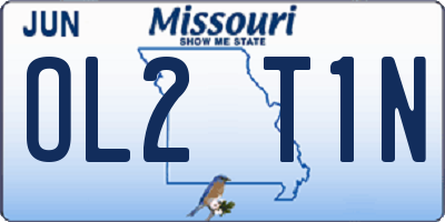 MO license plate OL2T1N