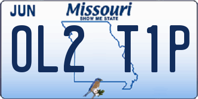 MO license plate OL2T1P