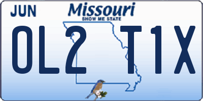MO license plate OL2T1X