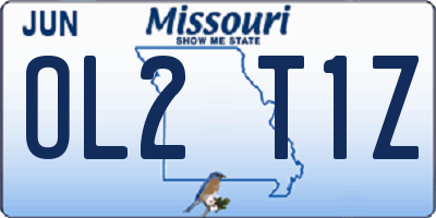 MO license plate OL2T1Z