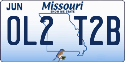 MO license plate OL2T2B