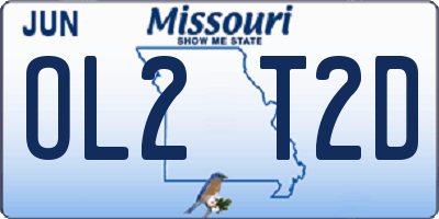 MO license plate OL2T2D