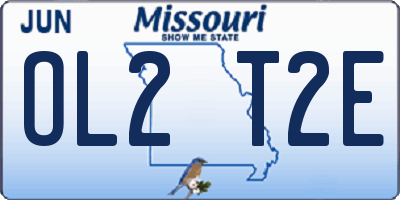 MO license plate OL2T2E