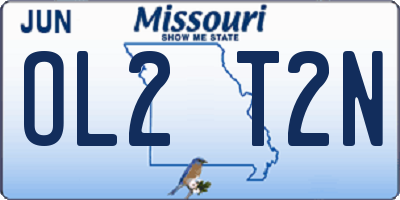 MO license plate OL2T2N