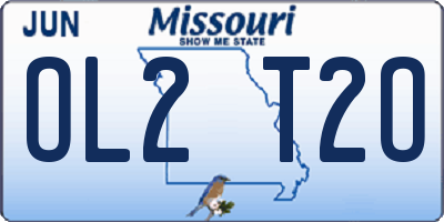 MO license plate OL2T2O