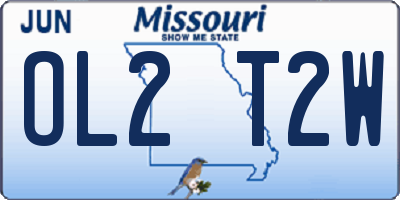 MO license plate OL2T2W