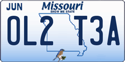 MO license plate OL2T3A