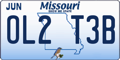 MO license plate OL2T3B
