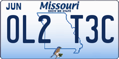 MO license plate OL2T3C