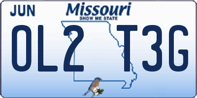 MO license plate OL2T3G