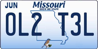 MO license plate OL2T3L