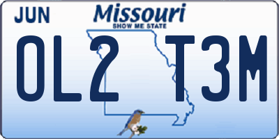 MO license plate OL2T3M