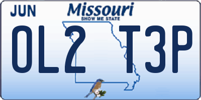 MO license plate OL2T3P