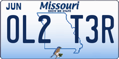 MO license plate OL2T3R
