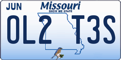 MO license plate OL2T3S