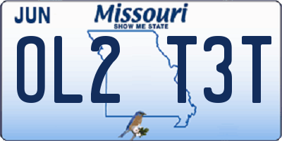 MO license plate OL2T3T