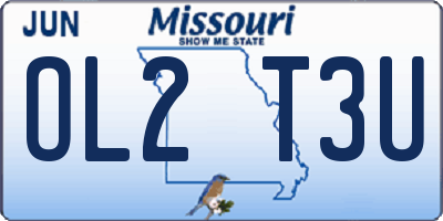 MO license plate OL2T3U