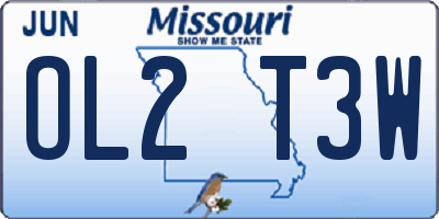 MO license plate OL2T3W