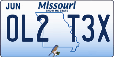 MO license plate OL2T3X
