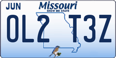 MO license plate OL2T3Z