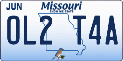 MO license plate OL2T4A