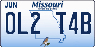 MO license plate OL2T4B