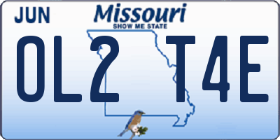 MO license plate OL2T4E