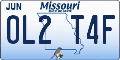 MO license plate OL2T4F
