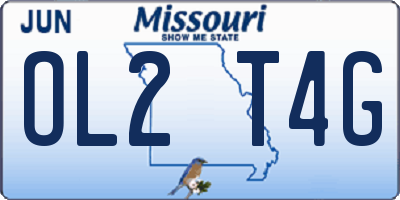 MO license plate OL2T4G