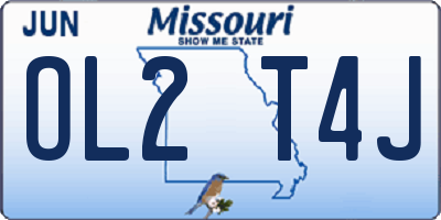 MO license plate OL2T4J