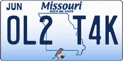 MO license plate OL2T4K