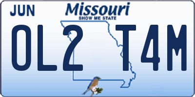 MO license plate OL2T4M