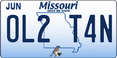MO license plate OL2T4N