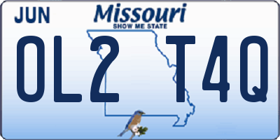 MO license plate OL2T4Q