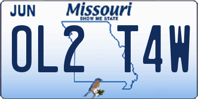 MO license plate OL2T4W