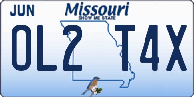 MO license plate OL2T4X