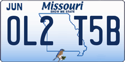 MO license plate OL2T5B