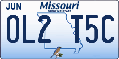 MO license plate OL2T5C