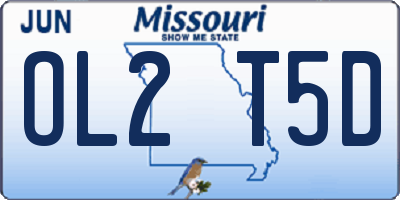 MO license plate OL2T5D