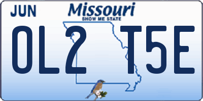 MO license plate OL2T5E